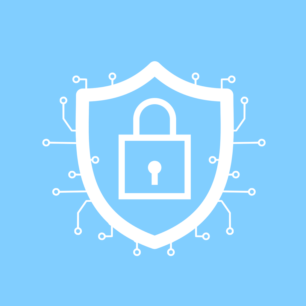 Free cybersecurity lock encryption vector